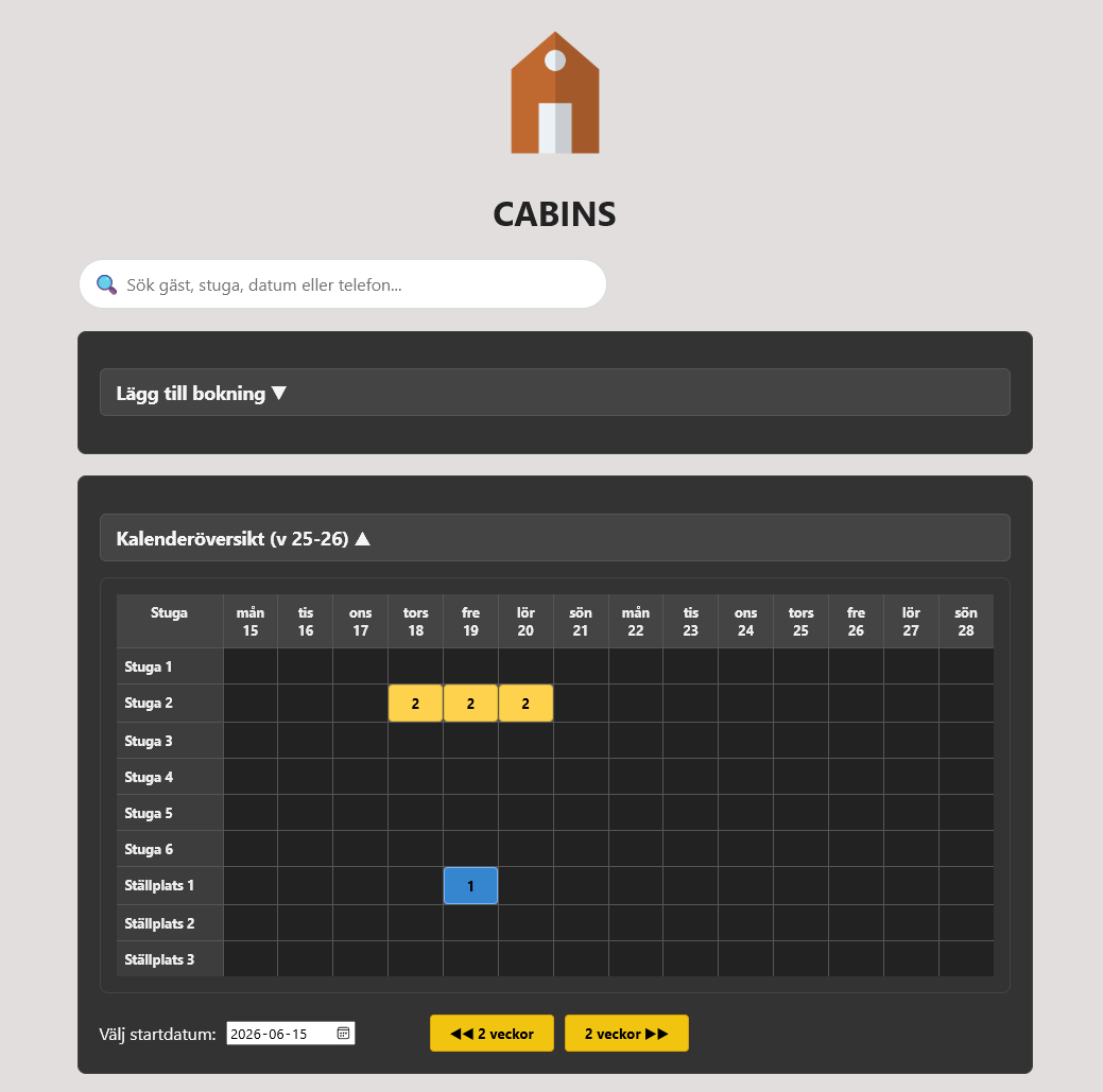 Cabins bokningssystem